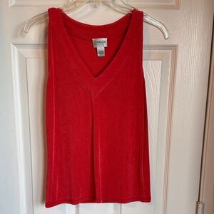 Chico's Bold Orange V-Neck Tank Top